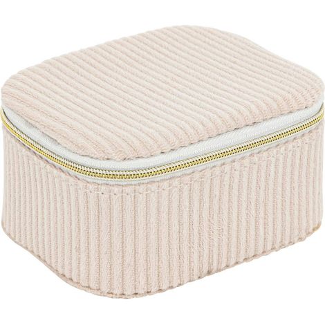 Scatola in velluto a coste beige Enya (1/4)