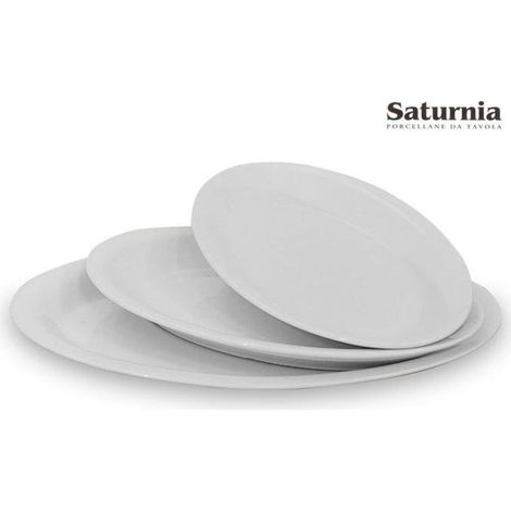 Assiette en porcelaine ovale 32x20 cm, Roma Saturnia