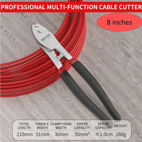 Pince coupante multifonctionnelle (8 pouces), pince coupante pour fils, pince coupante industrielle pour électricien (1/5)