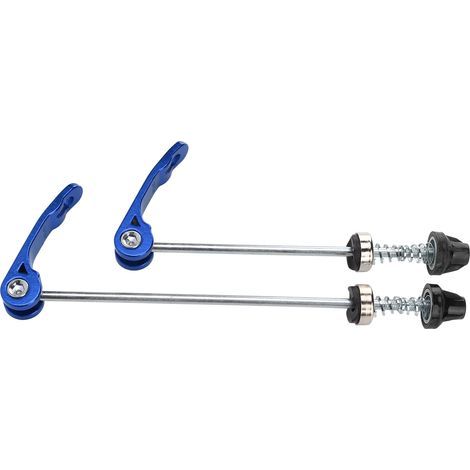 1 paire/ensemble de fixations rapides avant et arrière pour vélo, levier de serrage rapide résistant à l'usure, bleu (1/5)
