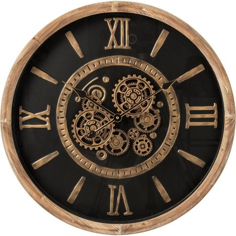 Horloge Murale Ronde en Métal "Iben" 63cm Naturel (1/3)
