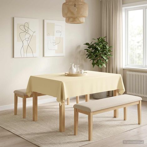 vidaXL Table Cloth 5 pcs Cream White 140 x 160 cm Polyester (1/5)