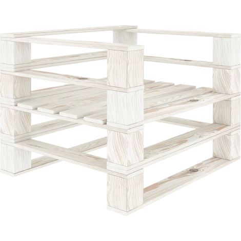Outdoor-Sessel Paletten Holz Weiß
