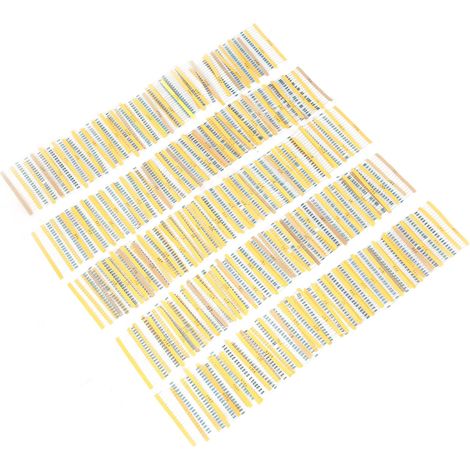 Set mit 2600 Metallfilmwiderständen, 130 Werte, 1 Ω–3 MΩ, 1/4 W, verschiedene elektronische Bauteile (1/5)