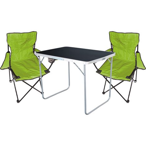 3-tlg Campingsessel Limegrün + Campingtisch-MMC330870B+2xMPO2470 (1/5)