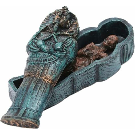 1pc Décor Égyptien Décoration D'aquarium Roi Égyptien Toutankhamon Pharaon Sarcophage Cercueil Avec Momie Figurine Ensemble Aquarium Ornement Pierre Tombale Sculpture Historique,Seuçais (1/5)