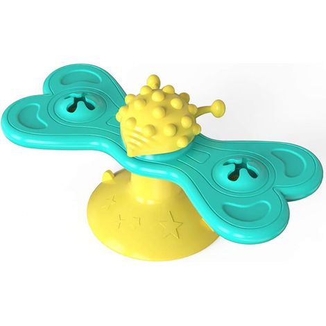 Papillon tournant moulin à vent chat plateau tournant jouet nettoyage des dents et frottement dispositif de cheveux drle chat drle jouet de chat,7,6x16,1cm Yellow (1/5)