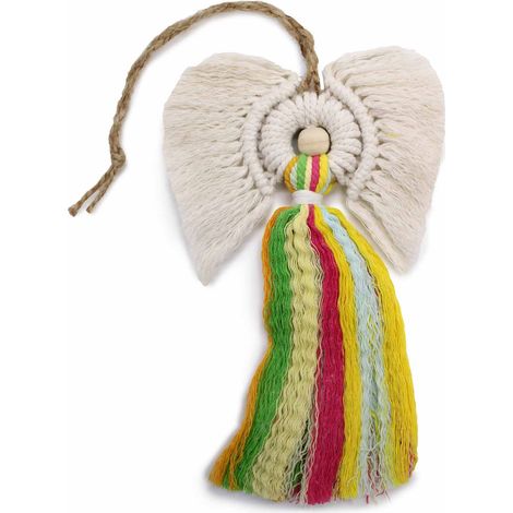 Ange en macramé - Arc-en-ciel- Vendu par 1 (1/3)