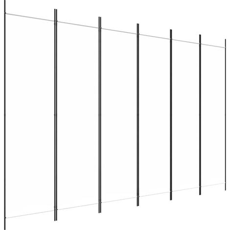 vidaXL Biombo divisor de 6 paneles de tela blanco 300x200 cm (1/2)