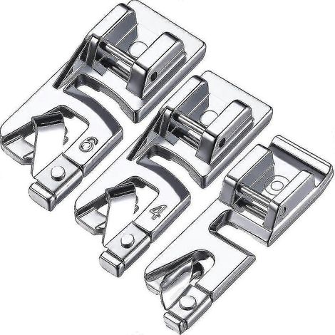 Ensemble de 3 pieds-de-biche étroits pour ourlet roulé, pour machine à coudre domestique