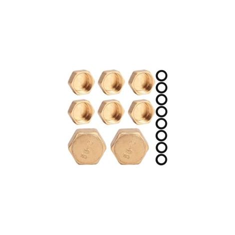 piezas de tapones de latón, tapones hembra de latón, tapones de grifo de latón, tapones de fontanería, tapas roscadas de latón, para instalación de agua caliente y potable