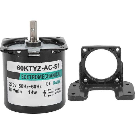 14-W-Wechselstrom-Synchronmotor, 2-Wege, hohes Drehmoment, Permanentmagnet, zentrale Welle mit Halterung, XD60KTYZ (80 U/min, 220 V) (1/5)