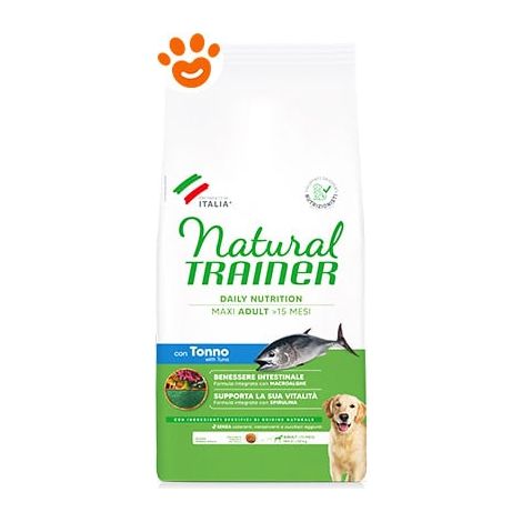 Natural Trainer Dog Adult Maxi Tonno - Sacco 12 Kg - Cibo Secco Cani