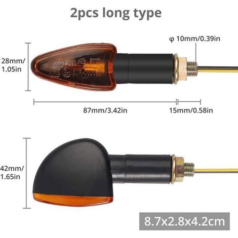 Clignotants moto ambre - - 4 pièces - Ampoule halogène 10W - Tension 12V DC (1/4)