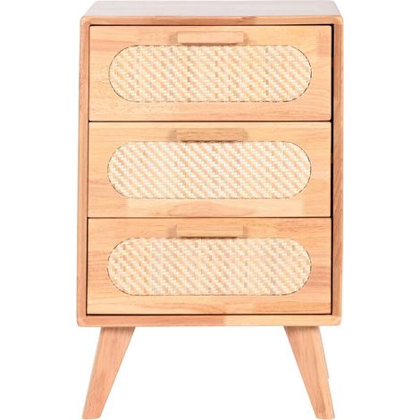 Cajonera Rubberwood Ratan 40X30X63 Natural (1/5)