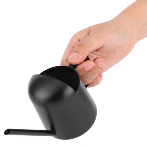 Regadera de acero inoxidable negro (300 ml) para plantas de interior y jardín con boquilla larga. (1/5)