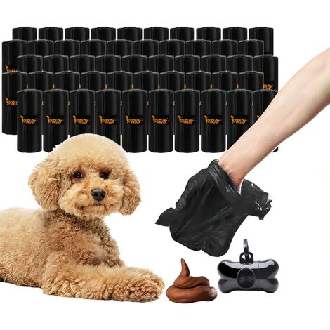 1000-pack pet/dog poop bags with storage box - 50 rolls