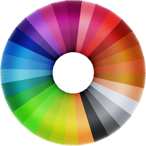 Recharges de filament pour stylo 3D PLA 30 couleurs aléatoires, 16,4 pieds par couleur Total 492 pieds Filament pour imprimante 3D 1,75 mm PLA Recharges pour stylo 3D Set Cadeaux (1/5)
