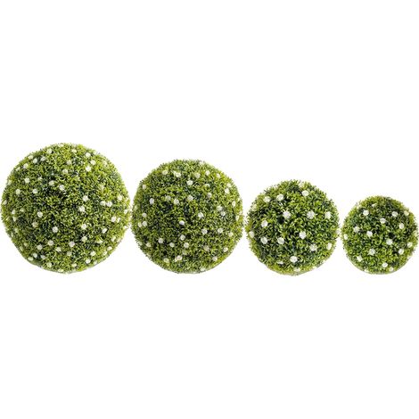 Boules de Fleurs Artificielles, Matériau PE Durable, Facile à Accrocher, Blanc-b, 52cm-b (1/2)