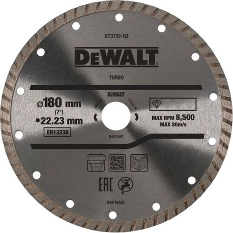 Lame de scie diamant DEWALT Eco1 Turbo 180 mm DT3722-QZ (1/2)