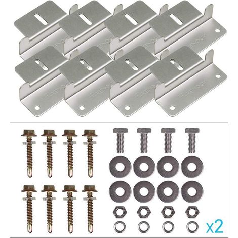 Sets Solar Panel Mounting Z Bracket Set of 4 Units RV Boat Off Grid Roof (1/5)