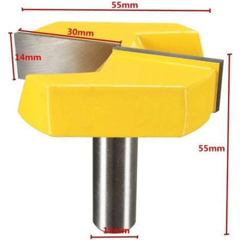 Fraise De Queue - 12 mm - 55 mm - Pour Rabotage De Surface Et Nettoyage De Fond - 1 Piece (1/4)