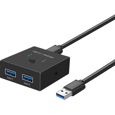 Hub USB-C pour clé USB/PC/ordinateur portable, répartiteur USB 3.0 à 2 ports, 5 Gbit/s, ultra-portable