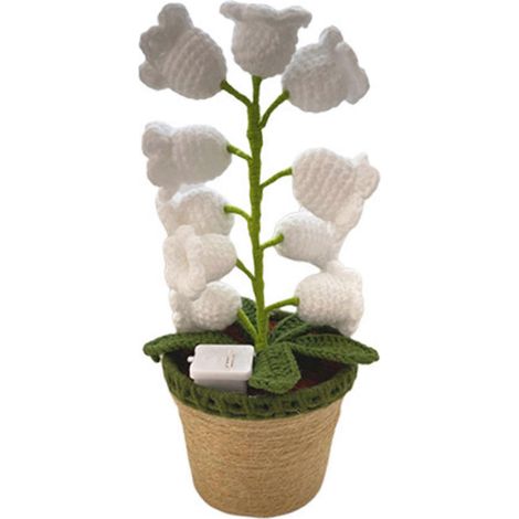 Lampe Muguet au crochet faite main pour la chambre, le salon et le bureau, lampe de table florale esthétique et chaleureuse pour la maison (1/5)