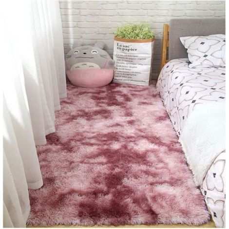 GOGOLOVING Tapis de Salon Shaggy Polyester Rose 80 x 160cm