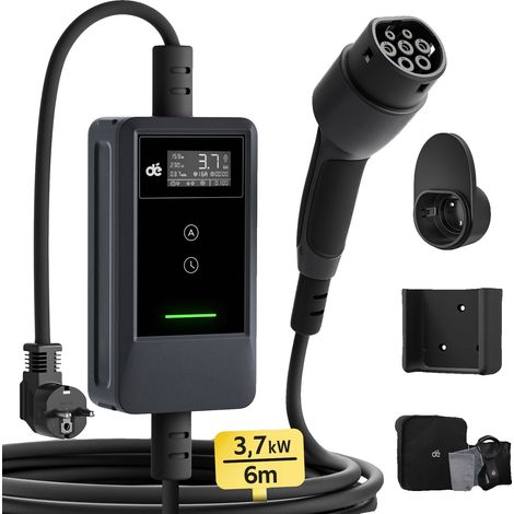 Chargeur EV Type 2, puissance de 3,7 kW, longueur de câble de 8 mètres, 3.7kW 6mètres, TYPE2 (1/2)