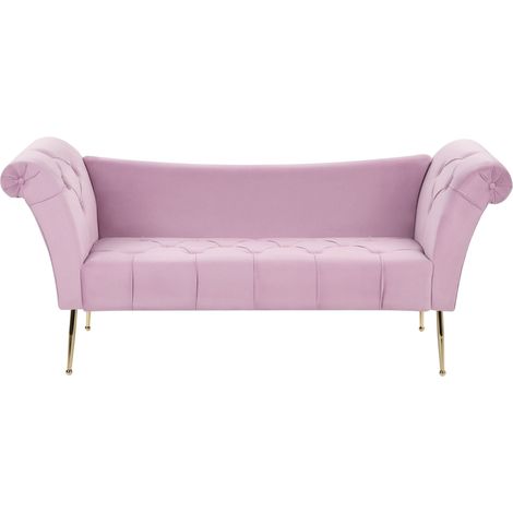 Chaise Longue NANTILLY Velvet Light Violet