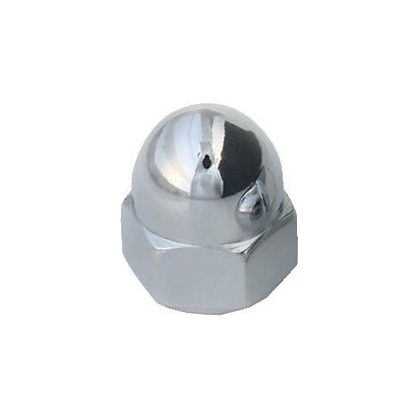Écrous borgnes laiton chromé, diamètre 6 mm, sachet de 25 pièces