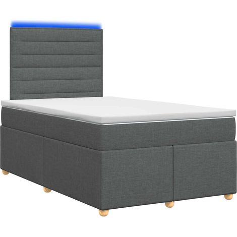 Maison Exclusive - Letto box spring con materasso Grigio Scuro 120 x 190 cm (1/5)