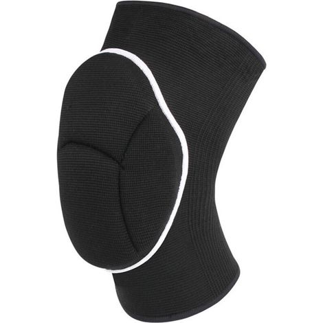 Genouillères de sport épaisses en silicone antidérapantes pour le football, le volley-ball, le cyclisme, la sécurité, noires (1/4)