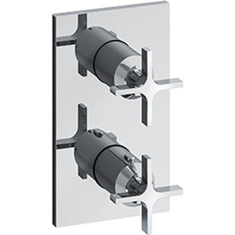 Façade douche thermostatique encastré 2 sorties Chromé Cross Road - CRISTINA ONDYNA XR75251 (1/2)