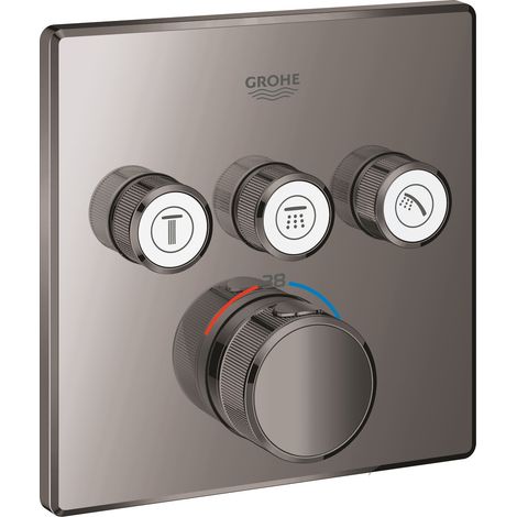 Grohe Grohtherm SmartControl Termostato empotrado con 3 llaves Anthracite, 29126A00 (1/2)