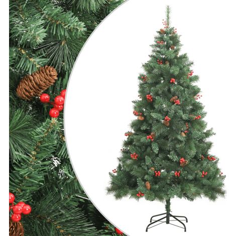 Künstlicher Weihnachtsbaum Klappbar mit Zapfen & Beeren 240 cm