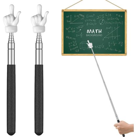 Pointeur Rétractable - Acier Inoxydable - 55 cm - Pour Tableau Blanc et Présentations - Lot de 2 (1/5)