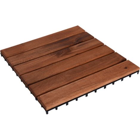 9 Baldosas de acacia PROGARDEN - 30x30cm (1/3)