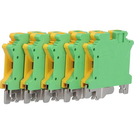 Lot de 50 bornes de terre à rail DIN USLKG‑6, raccordement électrique, connecteur de mise à la terre 6mm² (1/5)