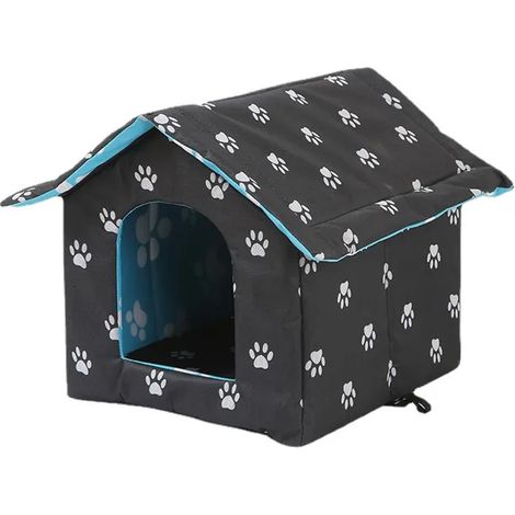 Niche Chat Extérieur Pliable Étanche 40x38x35 cm Maison Hiver pour Chats Sauvages et Errants (1/4)