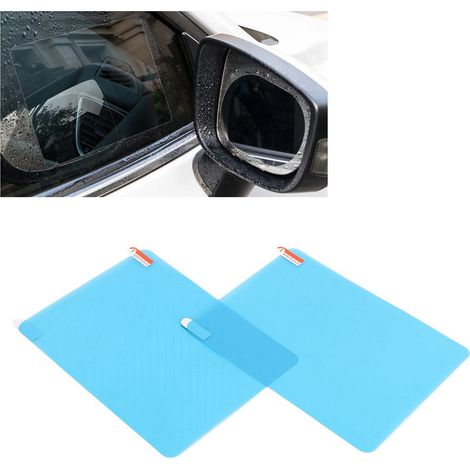 2pcs Film protecteur rétroviseur auto anti-pluie anti-buée imperméable, adhésif ovale pare-averse (1/4)