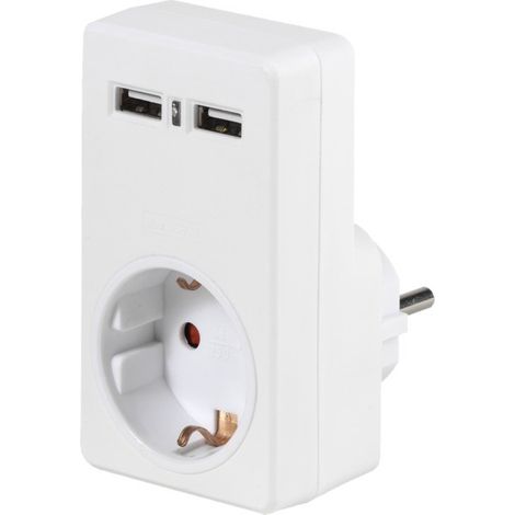 Adaptador Vivanco 34422/ Schuko - 2x USB Hembra
