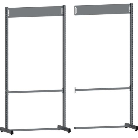PROVOST - Structure modulaire fixe double face Kombineo - Meuble d'atelier en métal gris argent