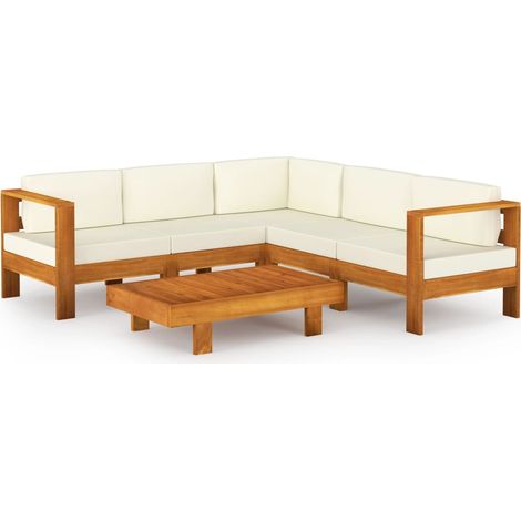 Maison Exclusive - Set da Giardino 6 pz con Cuscini 100x60 cm Legno di Acacia
