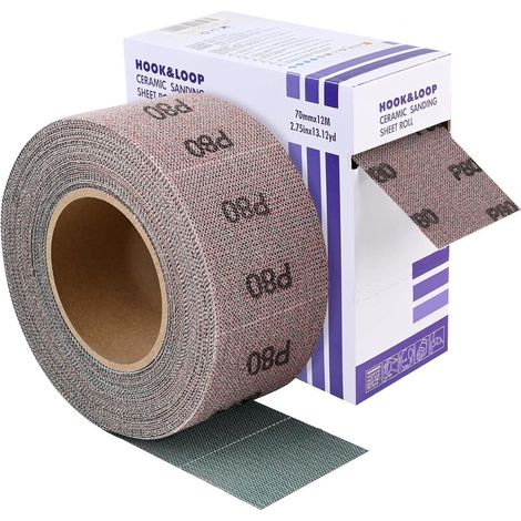 Schleifpapier Rolle Netz Klett P80 70 mm 12 m Holz Metall Körnung 80 (1/5)