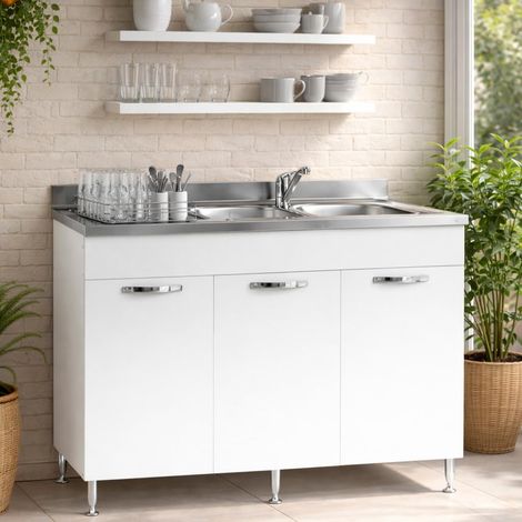 Mobile Sottolavello per Cucine Componibili L.120 x P.50 x H.85. 3 Ante Col.