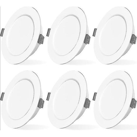 Plafonnier LED encastré 4W ultra plat et rond, 230V étanche IP44 (1/5)