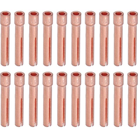 Lotto di 20 morsetti per elettrodi in tungsteno – 1,6 mm – torcia TIG QQ150 / WP-9F – orifizio