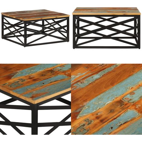 Table basse 68x68x35 cm Bois de récupération massif - Table Basse Industrielle - Table Basse Vintage - Meuble En Bois Recyclé - Table Basse Design - Table Basse Unique - Home & Living (1/5)